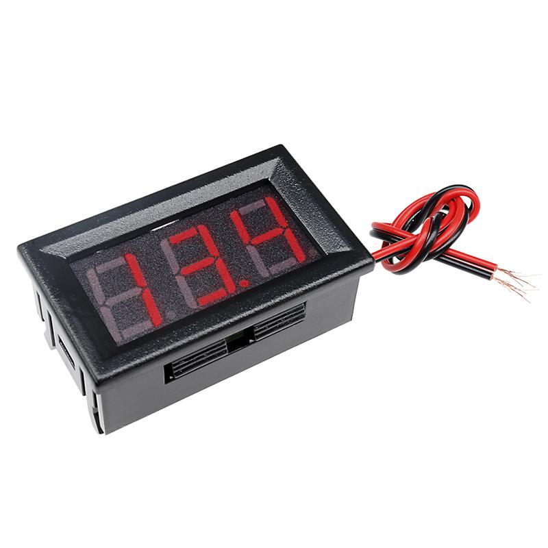 Voltmetru pentru masina, 4.5 V pana la 30 V, DC, LED 0.56 inchi, Negru, Rosu