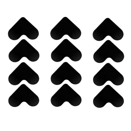 Set 12 accesorii prindere covor, Poliuretan, Reutilizabil, Lavabil, Antiderapant, Negru