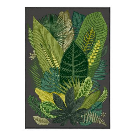 Covor Oyo Concept, 100% poliester, 80x140cm, model frunze verzi