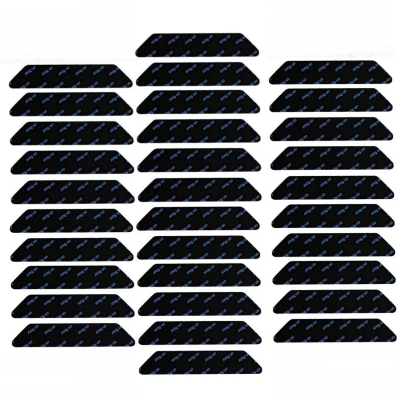Set 32 accesorii prindere covor, Nu lasa urme, PU, Trapezoidal, Decupabil, Antiderapant, Reutilizabil, Lavabil, enkourakoko®, Negru