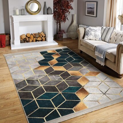 Covor cu print digital Rizzoli Mila Home, 160x230 cm, 100% poliester, aderent, multicolor, 900 gr/m2