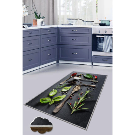 Covor de bucatarie Aroma Oyo Home, 80x200 cm, poliester, print digital, spate antiderapant, multicolor