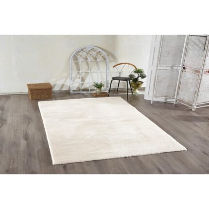 Covor cu fir lung Mila Home, 160x230 cm, 100% poliamida, aderent, crem, 1500 gr/m2