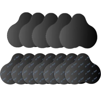 Set 12 accesorii prindere covor, Aisdelu®, auto adezive, antiderapant, reutilizabil, lavabil, poliuretan, Negru