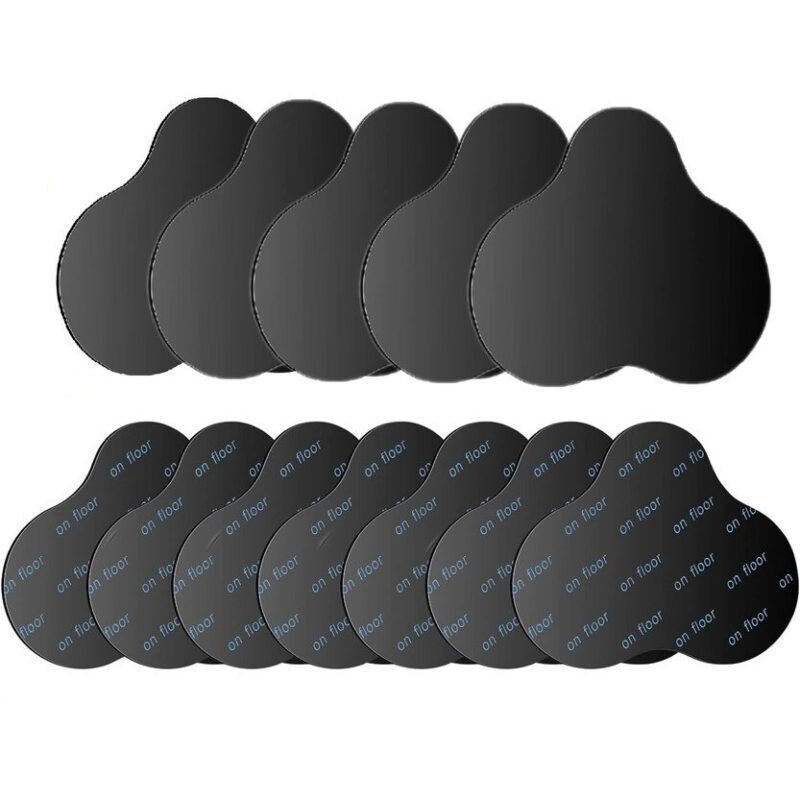 Set 12 accesorii prindere covor, Aisdelu®, auto adezive, antiderapant, reutilizabil, lavabil, poliuretan, Negru