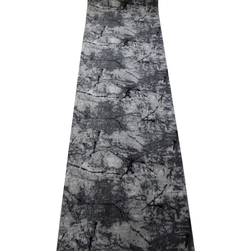 Traversa Antiderapanta Gri Pal cu Negru, Poliester, 80 x 300 cm