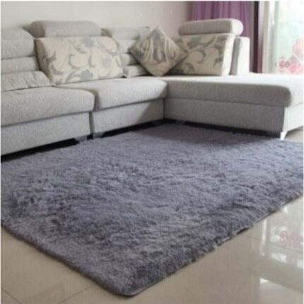 Covor cu fir lung Mila Home, 160x230 cm, 100% poliamida, aderent, gri-inchis, 1500 gr/m2