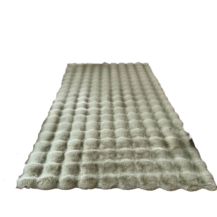 Covor Pufos, Verde, Anti-Derapant, Material textil, Rezistenta la pete, 80 x 200 cm, Catifea, perfect pentru dormitor, living, camera copiilor, hol, birou