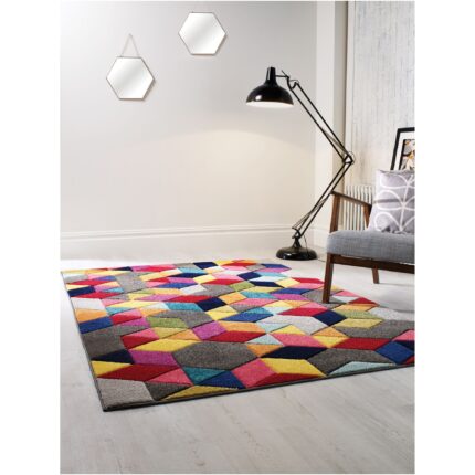 Covor dreptunghiular Flair Rugs Dynamic, 120 x 170 cm, 2350 g/m², 100% Polipropilena, Multicolor