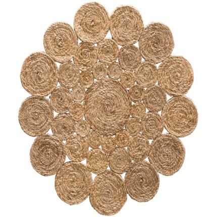 Covor Oyo Concept, 100% poliester, 90x90cm, model Jute, crem