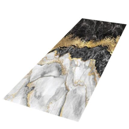 Covor de bucatarie pentru camera, Roneberg, Marmura de aur frumoasa, 60x180 cm, Multicolor
