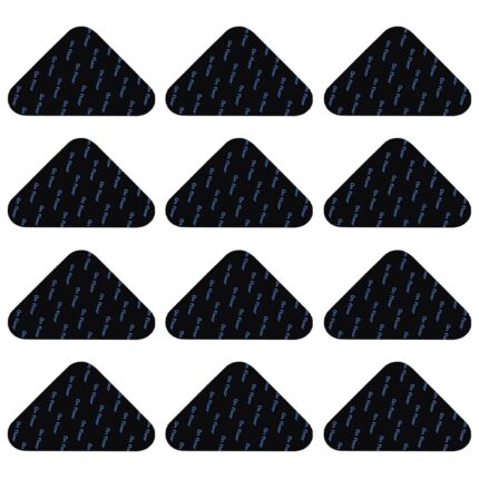 Set 12 Antiderapante Pentru Fixarea Covoare, Yefound®, triunghi, Reutilizabil, Lavabil, Auto Adezive, Negru