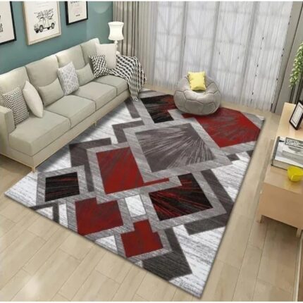Covor Casa By Cova Design, 150x200 cm, Poliester, Print Digital, Spate Antiderapant, cu Forme
