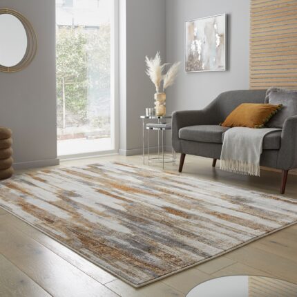 Covor dreptunghiular Flair Rugs Gleam, 160 x 230 cm, 2600 g/m², 60% Polipropilena, 40% Poliester, Auriu