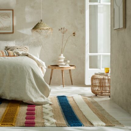 Covor dreptunghiular Flair Rugs Medina Jute, 160 x 230 cm, 2000 g/m², 52% Iuta, 35% Lana, 10% Bumbac, 3% Poliester, Multicolor