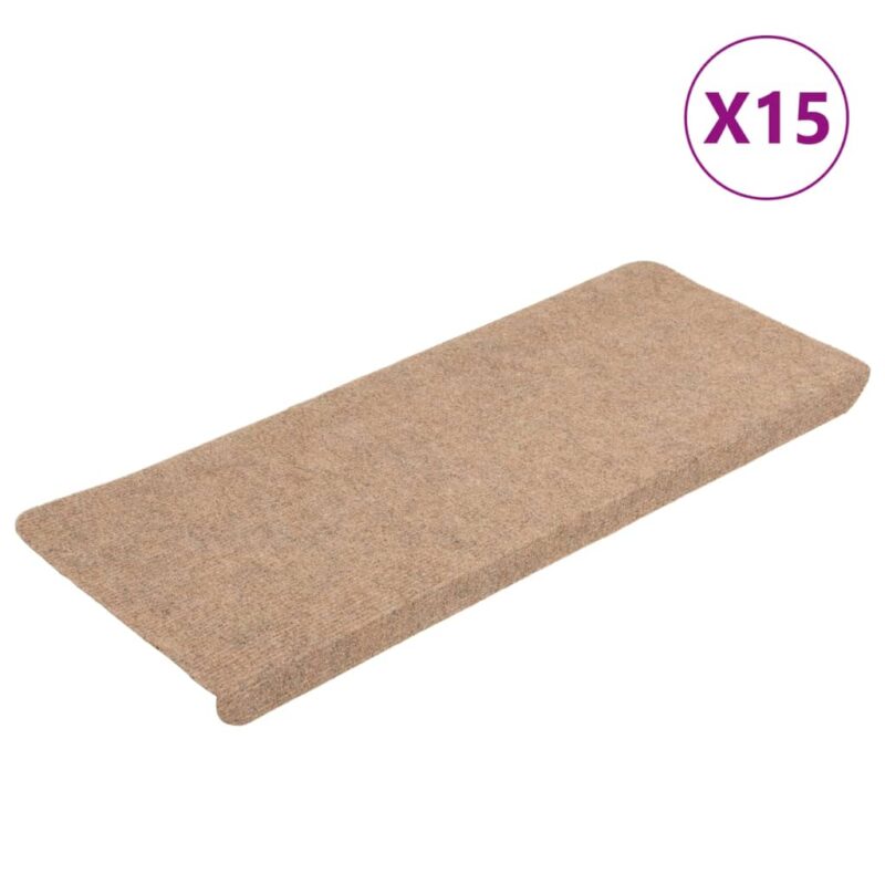 Covorase scari autoadezive vidaXL, 15 buc., bej, 65x24,5x3,5 cm 3.2 kg