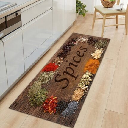 Covor de bucatarie 3D, Roneberg, Antiderapant, Original, 60x180 cm, Multicolor