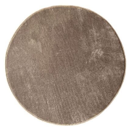 Covor decorativ, rotund, blana maro, suprafata antiderapanta, 90 cm