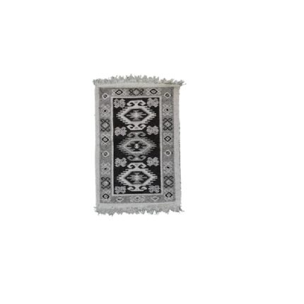 Covor tesut, Golden Daisy, Culoare Alb/Negru, Dimensiune 60x150 cm