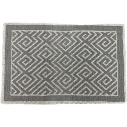 Covor Golden Daisy, 90% bumbac si 10% poliester, dimensiune 40x60 cm culoare alb cu gri, model A1