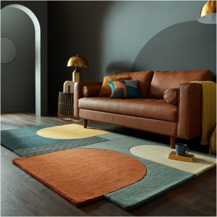 Covor dreptunghiular Flair Rugs Lozenge, 120 x 180 cm, 3700 g/m², 100% Lana, Multicolor