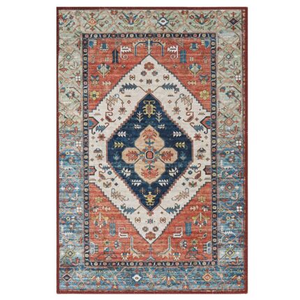 Covor sufragerie, sundiguer, Polipropilena, catifea cristal, stil etnic boem, 40x60cm, multicolor