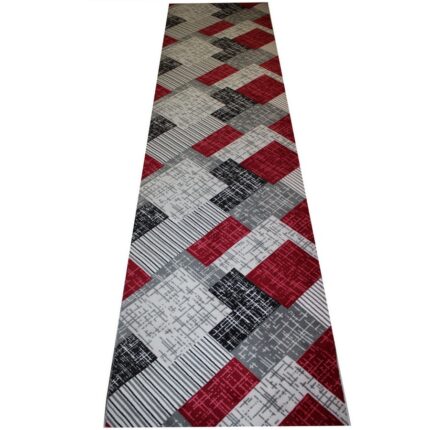 Covor Antiderapant Burgundy, Poliester, 80 x 300 cm