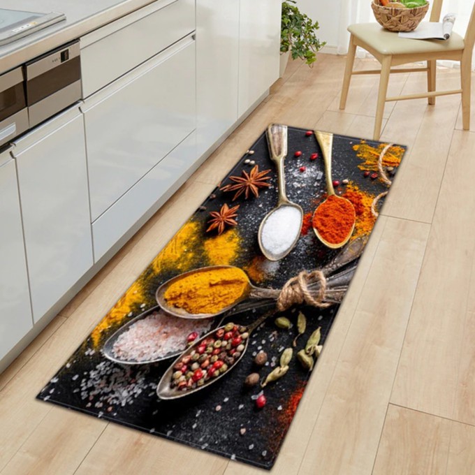 Covor 3D de bucatarie, Roneberg, HOT & SPICE, 60x180 cm, Multicolor