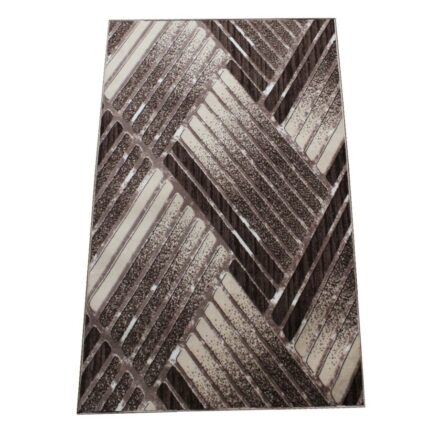 Covor Antiderapant Dark Coffe, Maro cu Bej, Poliester, 60 x 120 cm