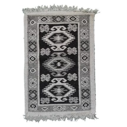 Covor tesut, Golden Daisy,dimensiune 60X90 cm,culoare alb/negru