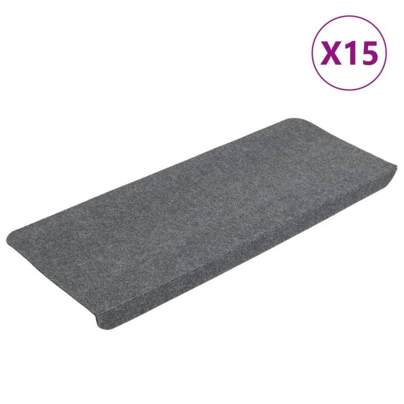 Covorase scari autoadezive vidaXL, 15 buc., gri, 65x24,5x3,5 cm 3.2 kg
