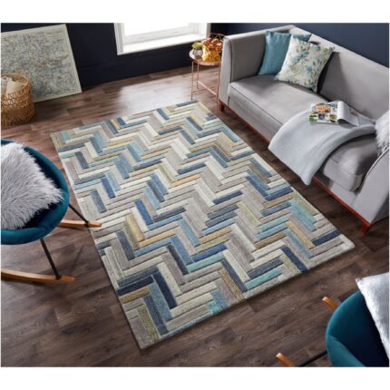 Covor dreptunghiular Flair Rugs Russo, 160 x 230 cm, 3400 g/m², 100% Lana, Multicolor