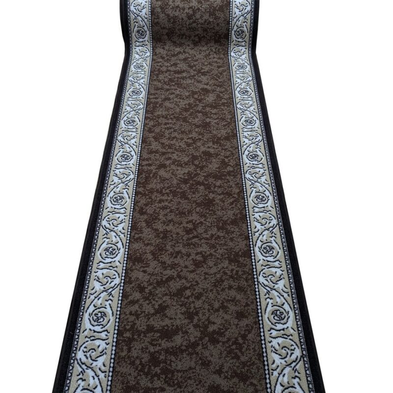 Traversa Antiderapanta Rubby, Maro cu Bej, Suport Cauciuc, 80 x 400 cm