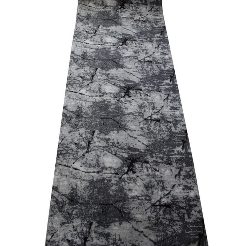 Traversa Antiderapanta Gri Pal cu Negru, Poliester, 100 x 150 cm