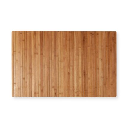 Covor dreptunghiular din bambus si cauciuc, 50 x 120 cm, crem