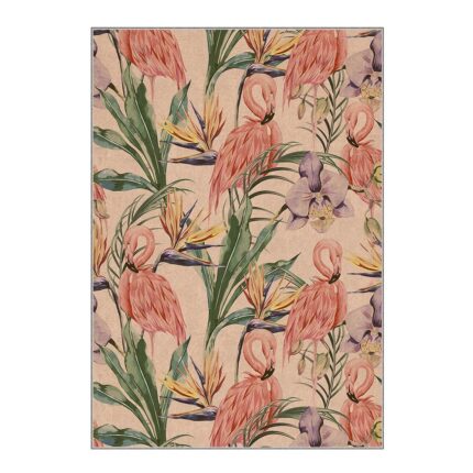 Covor Bucatarie cu print digital 3D Flowerse, 80X150cm, poliester 100%, spate antiderapant