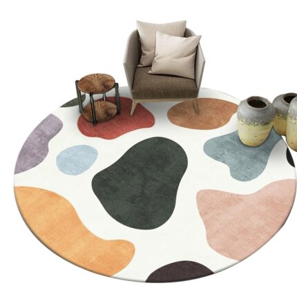 Covor rotund pentru dormitor, Nylon, 60x60cm, Multicolor