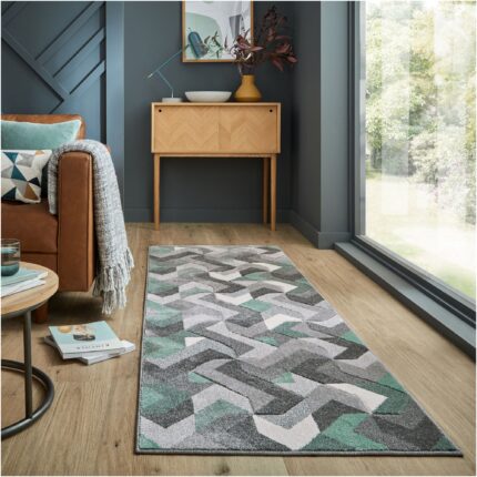 Covor traversa Flair Rugs Aurora, 80 x 230 cm, 1900 g/m², 100% Polipropilena, Verde menta