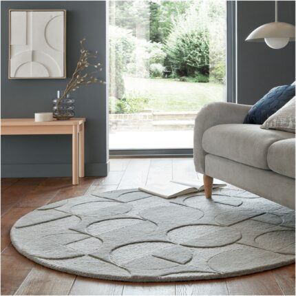 Covor rotund Flair Rugs Gigi, 160 x 160 cm, 3200 g/m², 100% Lana, Gri