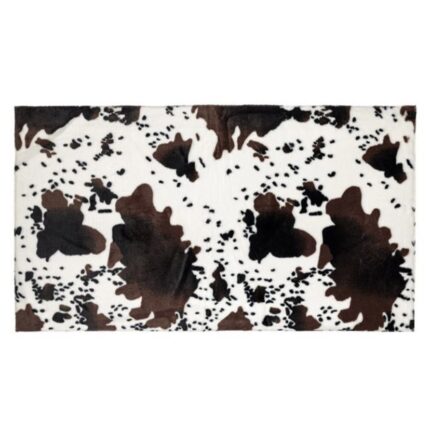 Covor decorativ, dreptunghiular cu design blana de vaca, antiderapant, 120x70 cm