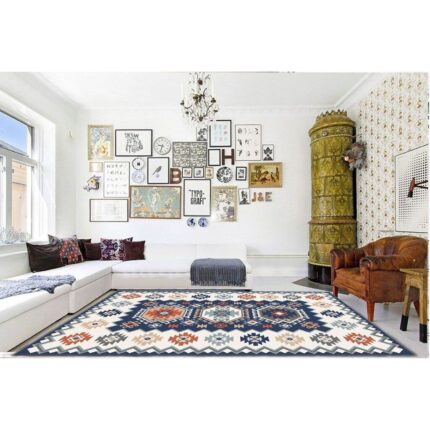 Covor pentru living / camera, model traditional multicolor, antiderapant, 80x150cm