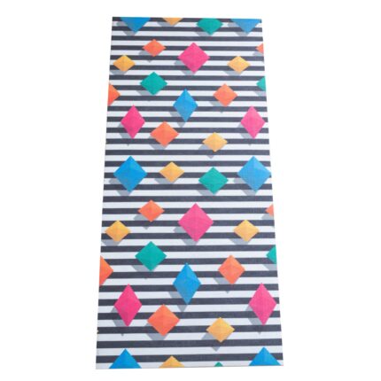 Traversa antislip hol/bucatarie 19, 50x100cm, poliester, suport cauciuc, grosime 3 mm, tip printed, gramaj 225 g, model romburi