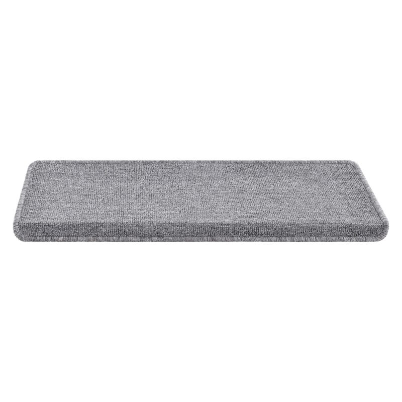 Set 15 buc covorase pentru scari, en.casa, ACSM-6102b, 65 x 24 + 4cm, polipropilena, gri deschis