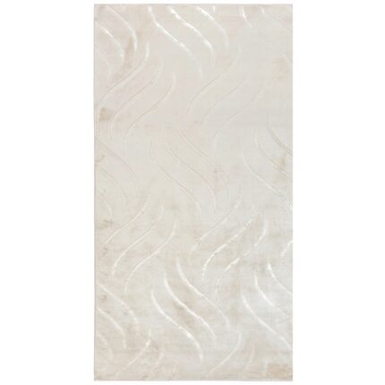 Covor decorativ, e-floor, Glamour, Valuri, 150x80cm, Dreptunghi, Antiderapant, Bej