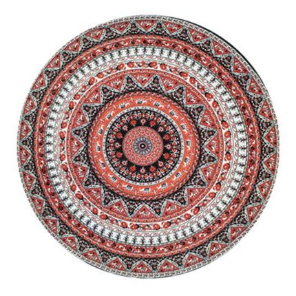 Covor rotund, QttvbTna, mandala turcoaz, boho
