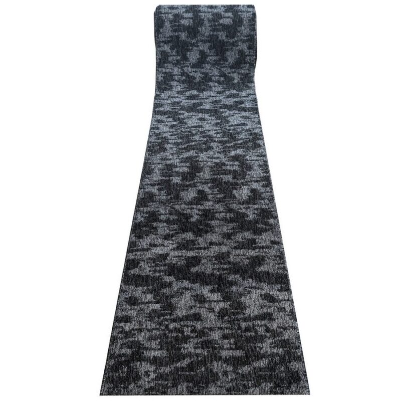 Traversa Antiderapanta Aylin, Gri cu Negru, Suport Cauciuc, 60 x 350 cm