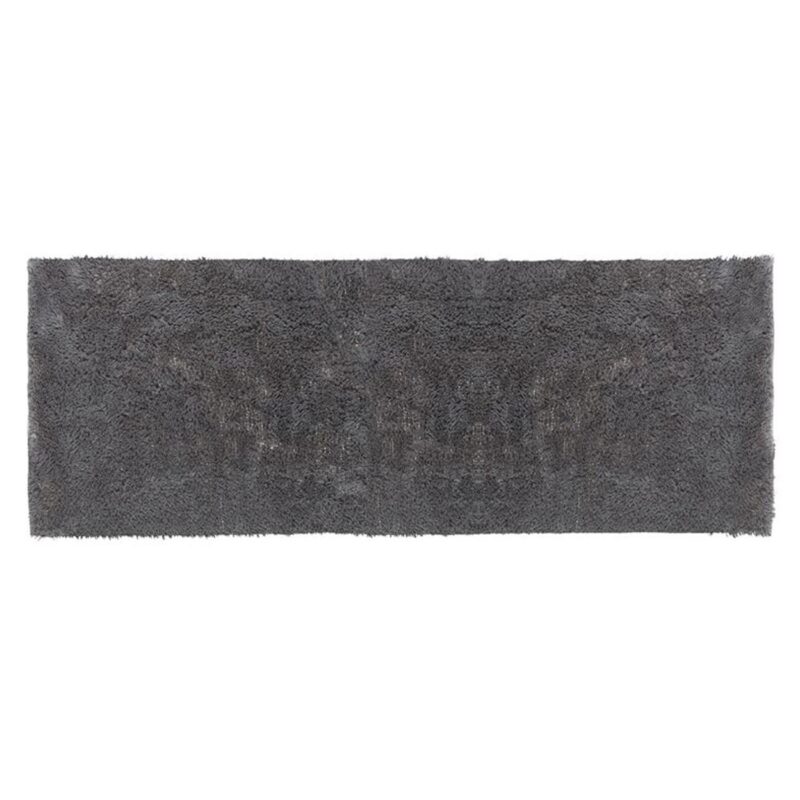 Covoras decorativ Shopiens® din blana artificiala shaggy, cu fire moi, negru, 60 x 160 cm