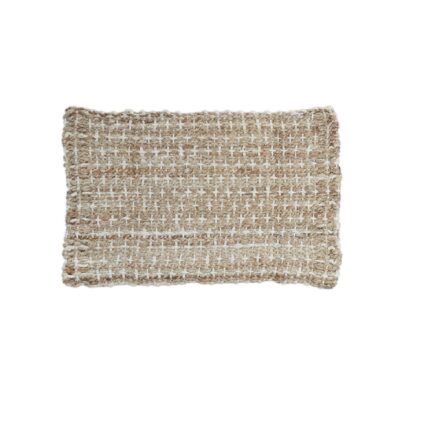 Covor tip traversa, lucrat manual din iuta, dimensiuni 60 x 90 cm, bej/crem, Relaxdays