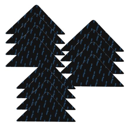 Set 12 triunghiuri din cauciuc antiderapante pentru fixarea covoarelo/mochetelor, elimina riscul de alunecare, covoarele raman nemiscate, negru, PROMERCO®