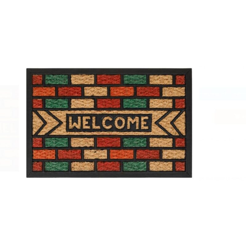 Covoras Usa Negru Panama Multicolor "Welcome" 60x40cm